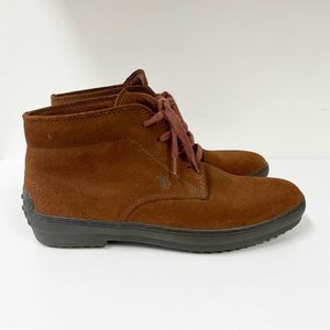 Tod’s‎ Suede Chukka Ankle Boots Lace-Up Brown 38.5 8.5